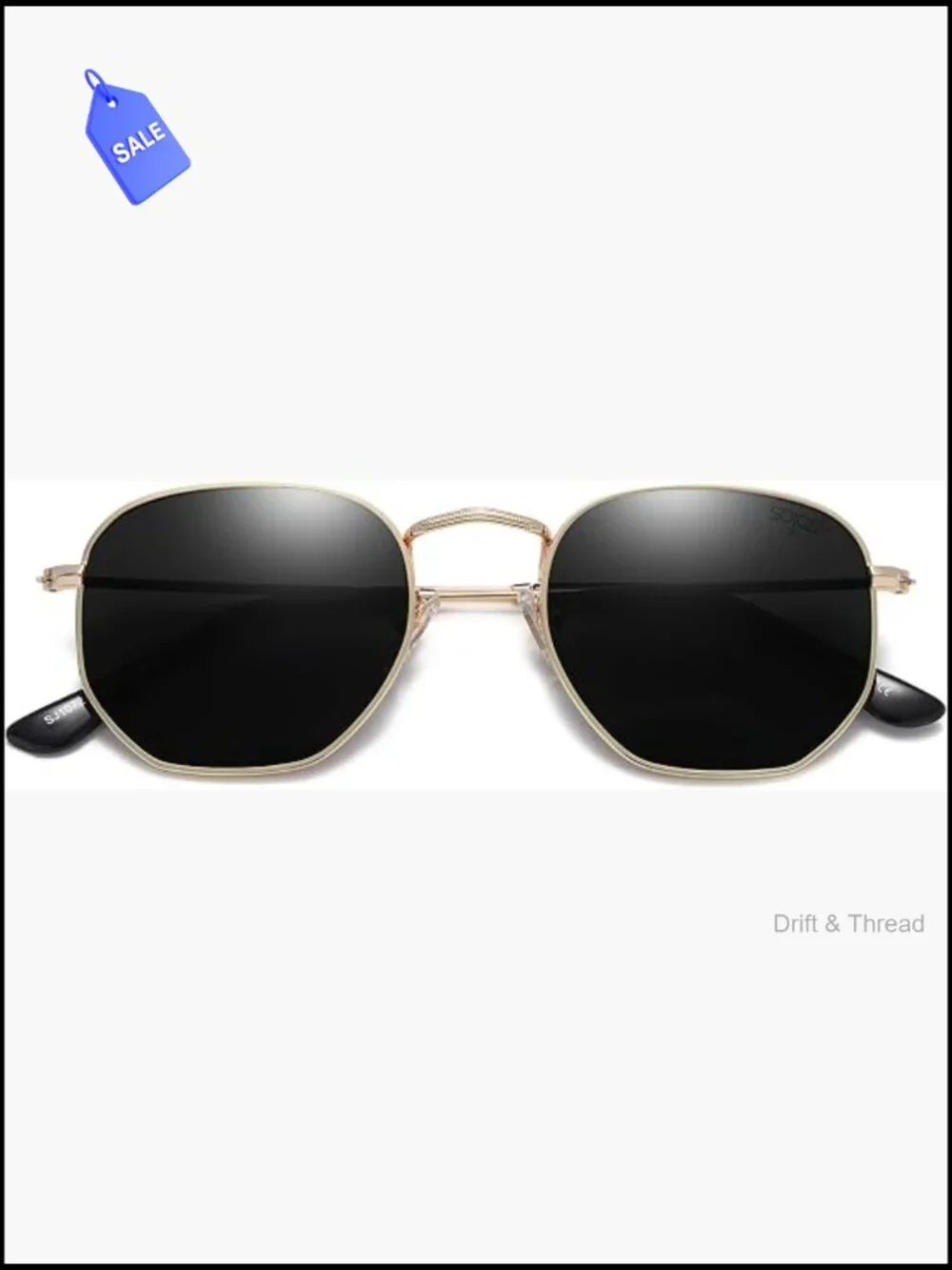 Square Hexagonal Metal Sunglasses UV400 Polarized Unisex Driving Sport